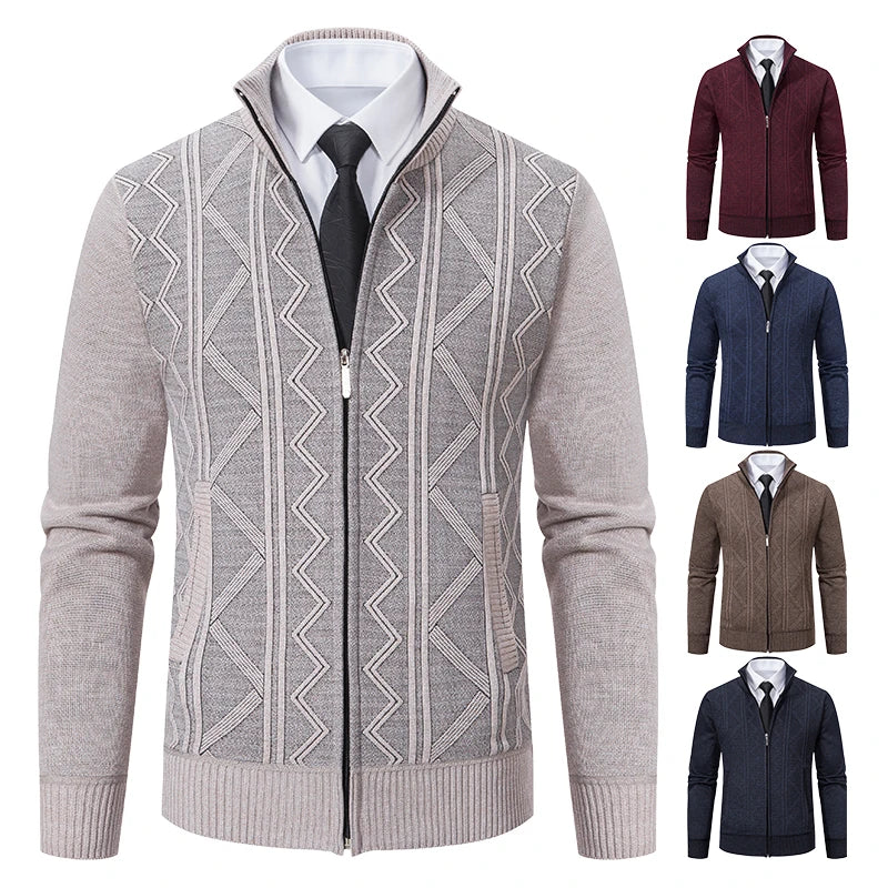 Man Knit Sweater Jacket Fleece Cardigan Amazon Men's Clothes Luxury Brown Jersey Casual Sweatshirts Warm Jumper Korean Coat