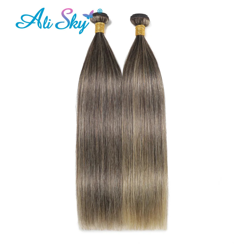 Straight Hair Bundles Mixed Color 1B 27 100%Human Hair 1/3/4Bundles Remy Hair Weave Extension Honey Blond Brazilian Virgin Hair