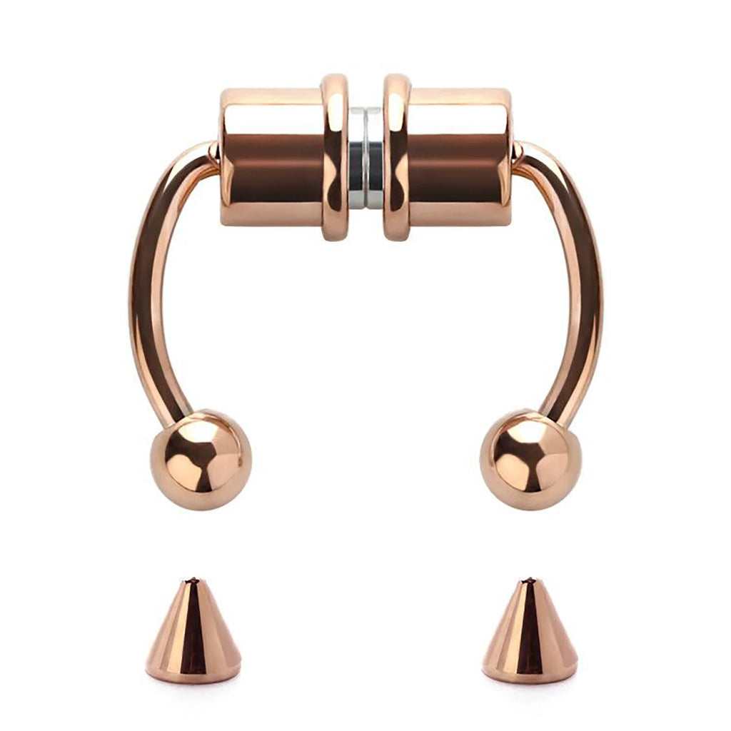 2Pcs or 5Pcs Magnet Nose Ring Stainless Steel Horseshoe Ring Nose Clip Non-pierced Nose Hoop Magnetic Nose Nail piercing nariz