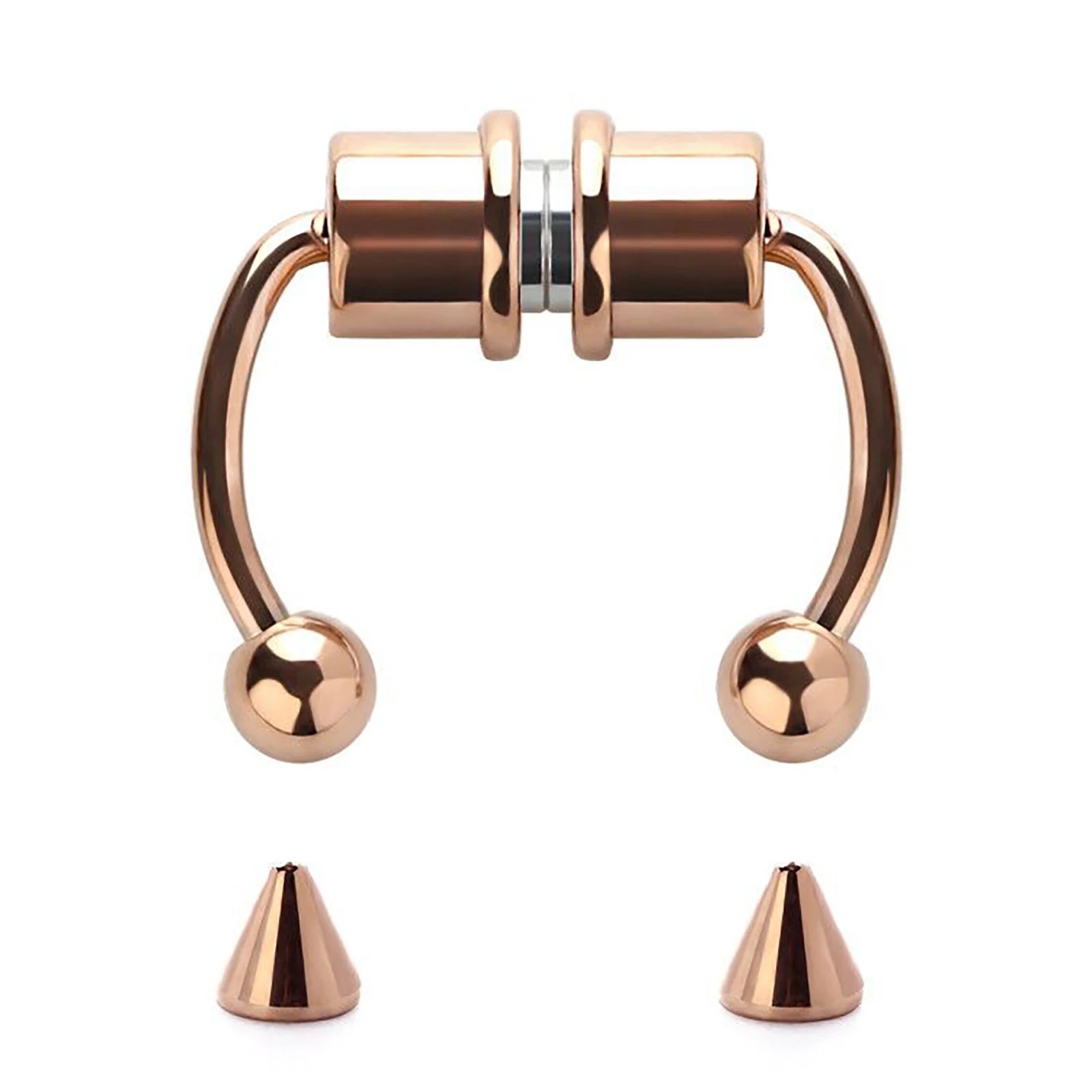 2Pcs or 5Pcs Magnet Nose Ring Stainless Steel Horseshoe Ring Nose Clip Non-pierced Nose Hoop Magnetic Nose Nail piercing nariz