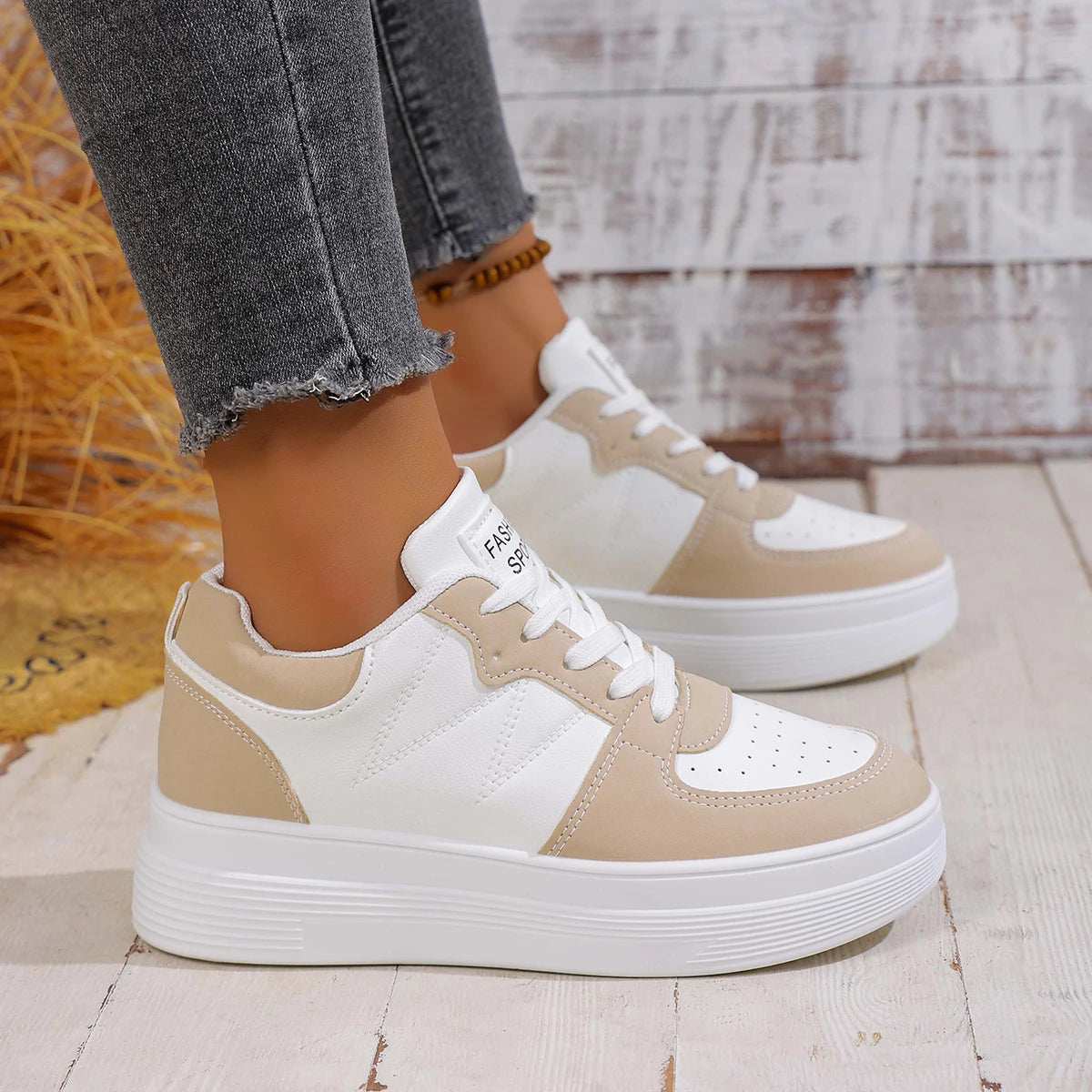 2025 Women Sneakers Casual Low Top PU Leather Sneakers Women Korean Version Shoes Thick Bottom Heightening Sports Shoes Women