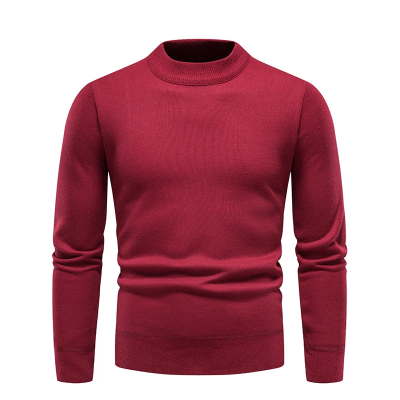 Sweater Men Autumn Winter Jumper Fleece Thickened New Korean Knitwear O-neck Solid White Black Cold Blouse Bottom Shirt Clothes