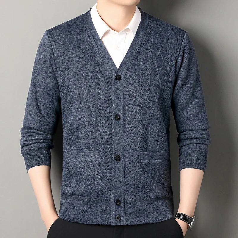 Men's Casual Cardigan Jacket V-neck Sweater Men's Autumn Winter Clothes Button Knit Cardigans Mens Knitting Sweaters Outwear