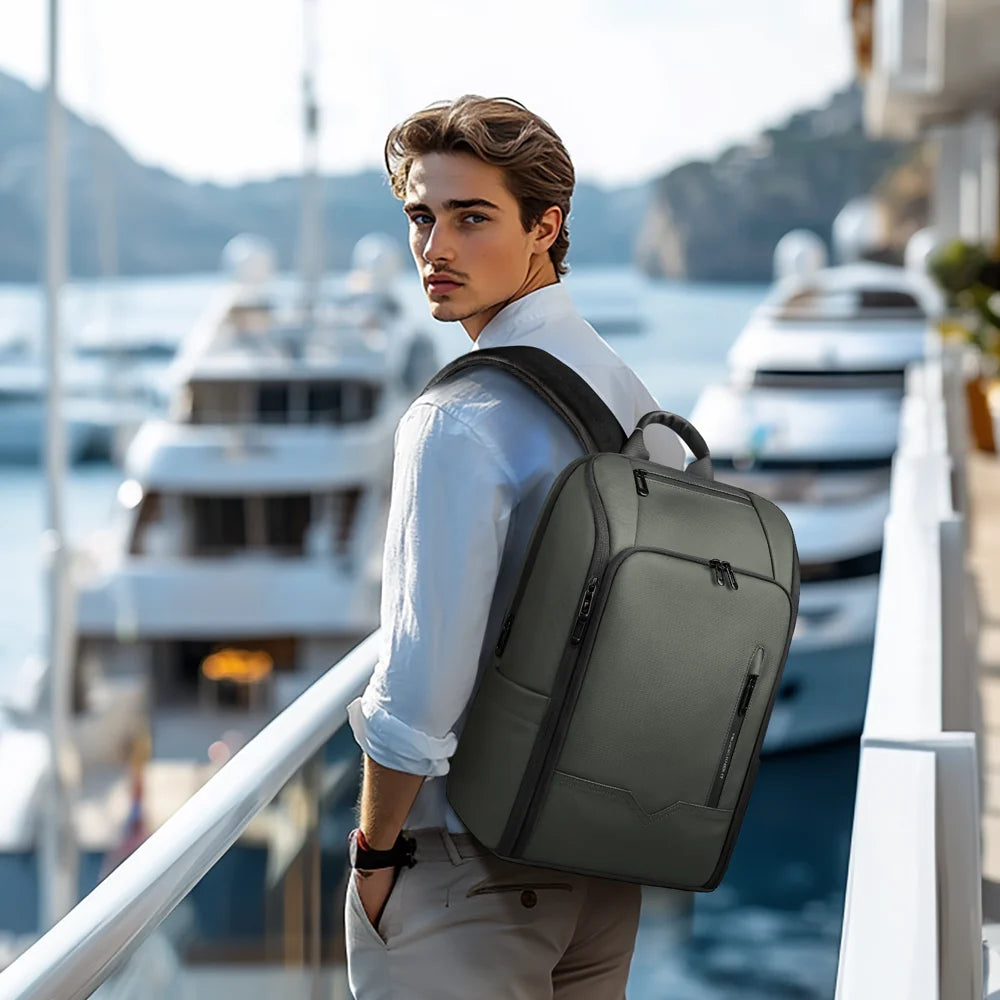 HK Business Men's Backpack 15.6 Inch Laptop Bag Waterproof Travel Backpack with USB Port Multifunctional Outdoor Hiking Backpack