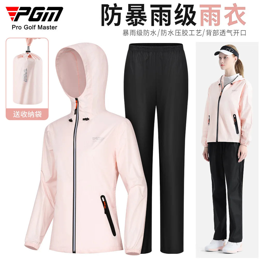 PGM Raincoat Rainpants Suit Unisex Full Body Rainstorm Prevention Jacket Women Men Hooded Split Raincoat Golf Long Pants