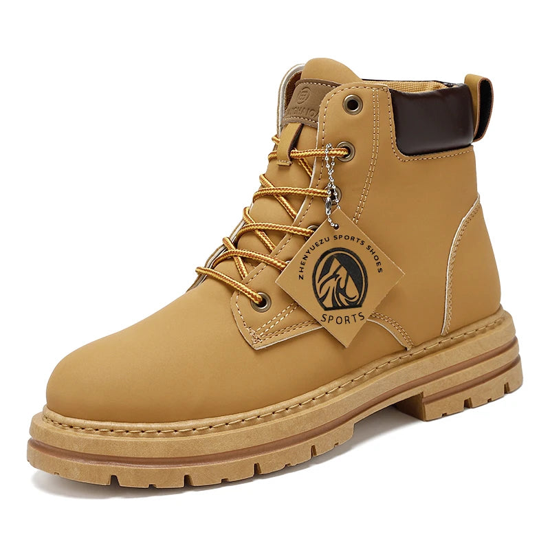 Big Size48 Men Boots Fashion Motorcycle Ankle Boots for Men Waterproof Hiking Boot Winter Chelsea Retro Boots Comfy Botas Hombre