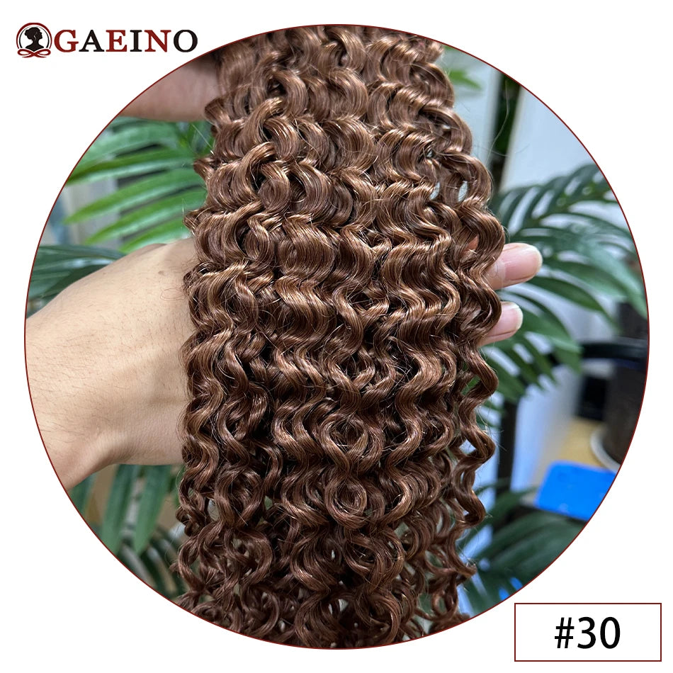 Water Wave Human Hair Weft Extension Dirty Blonde Curly Hair Sew In Weft Hair Extensions Double Weft Remy Hair Wet And Wavy 100G