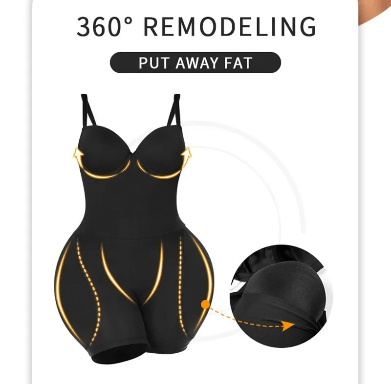 Bodysuits Shapewear Padded Hip Enhancer Bra Cushion Butt Lifter Sexy Back Body Shaper Jumpsuits Fajas Colombianas Girdles Corset