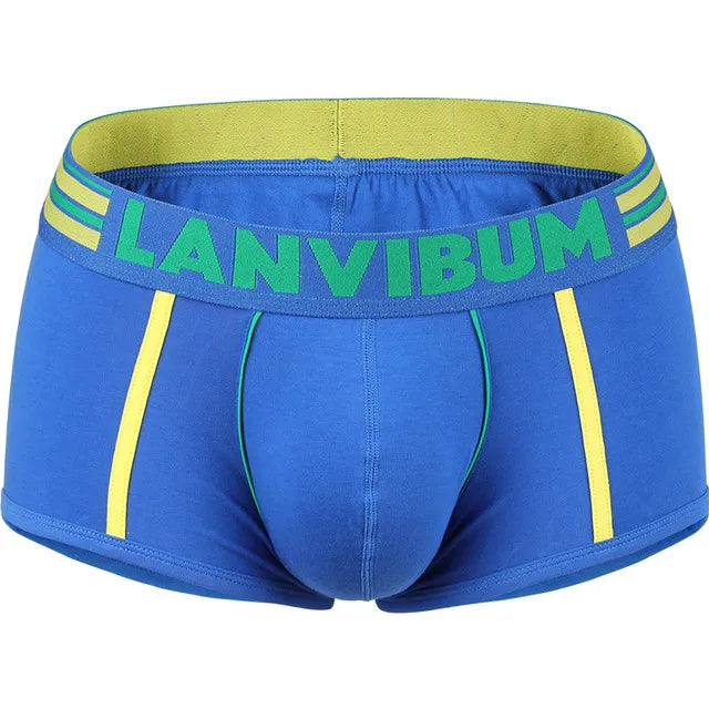 3PCS/LOT Male Cotton Underwear Men's Elasticity Boxers Breathable Underpants Comfort Cuecas Blue/White/Black/Red/Navy M L XL XXL