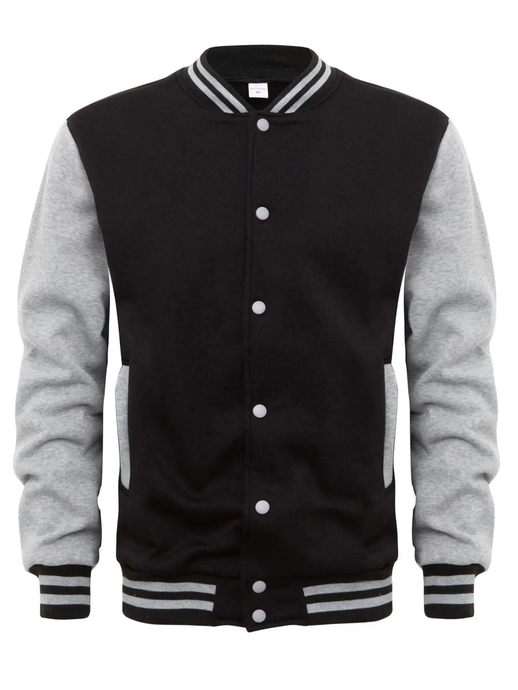 Black White Solid Color Jacket Loose Oversized Clothes Casual Men Baseball Clothes Personality Street Coat Warm Fleece Jackets