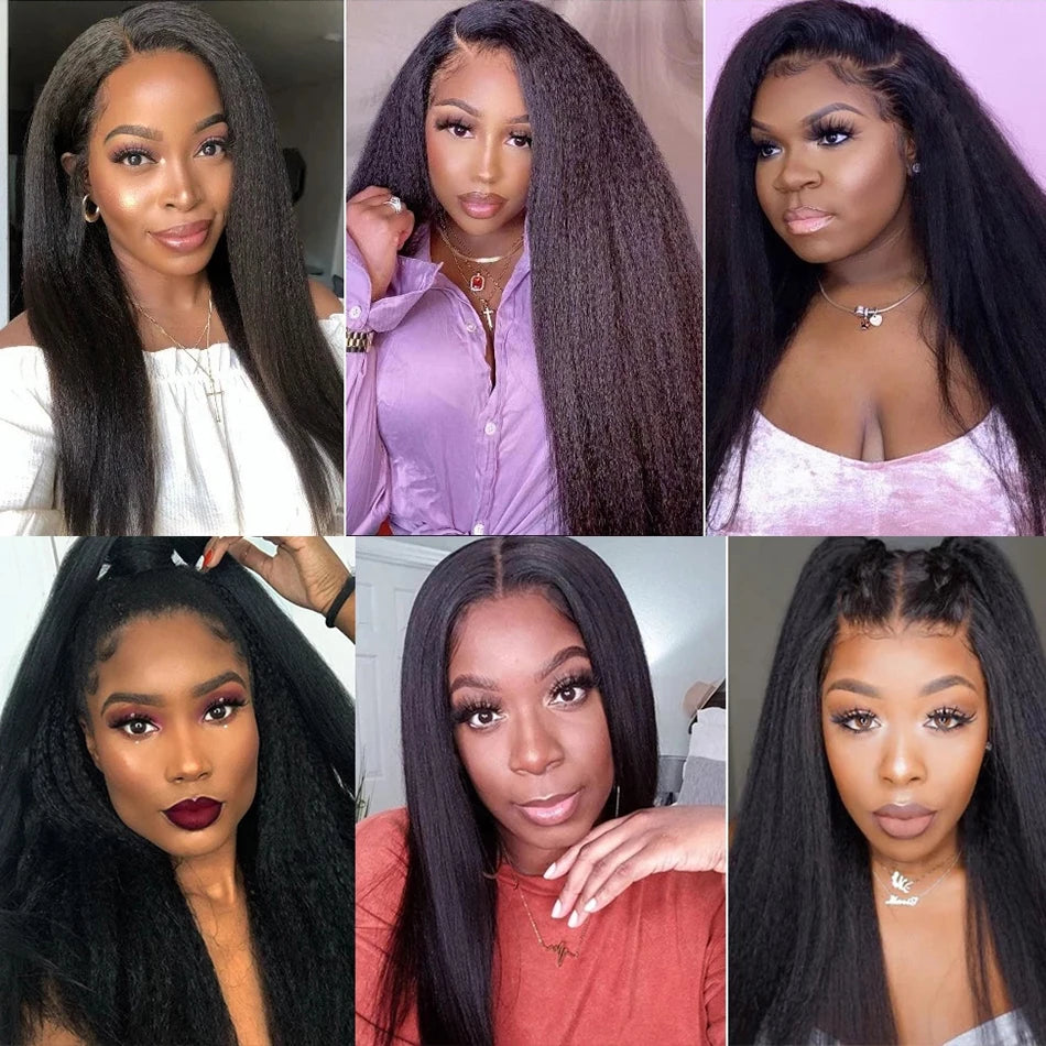 2 3 4 Bundles Kinky Straight Peruvian Hair Weave Bundles Raw Human Hair Bundle Virgin Remy Extensions For Women Coarse Yaki Weft