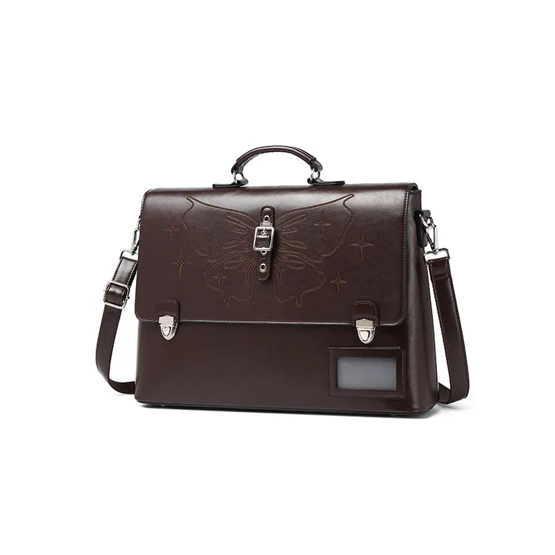 Genuine Leather Women Tote Bag College Style School Bag Vintage Women's Backpack 16 Inch Computer Cowhide Shoulder Bags 633