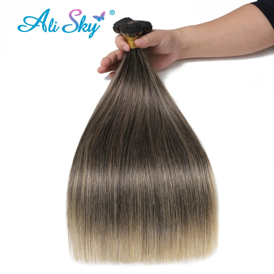 Straight Hair Bundles Mixed Color 1B 27 100%Human Hair 1/3/4Bundles Remy Hair Weave Extension Honey Blond Brazilian Virgin Hair