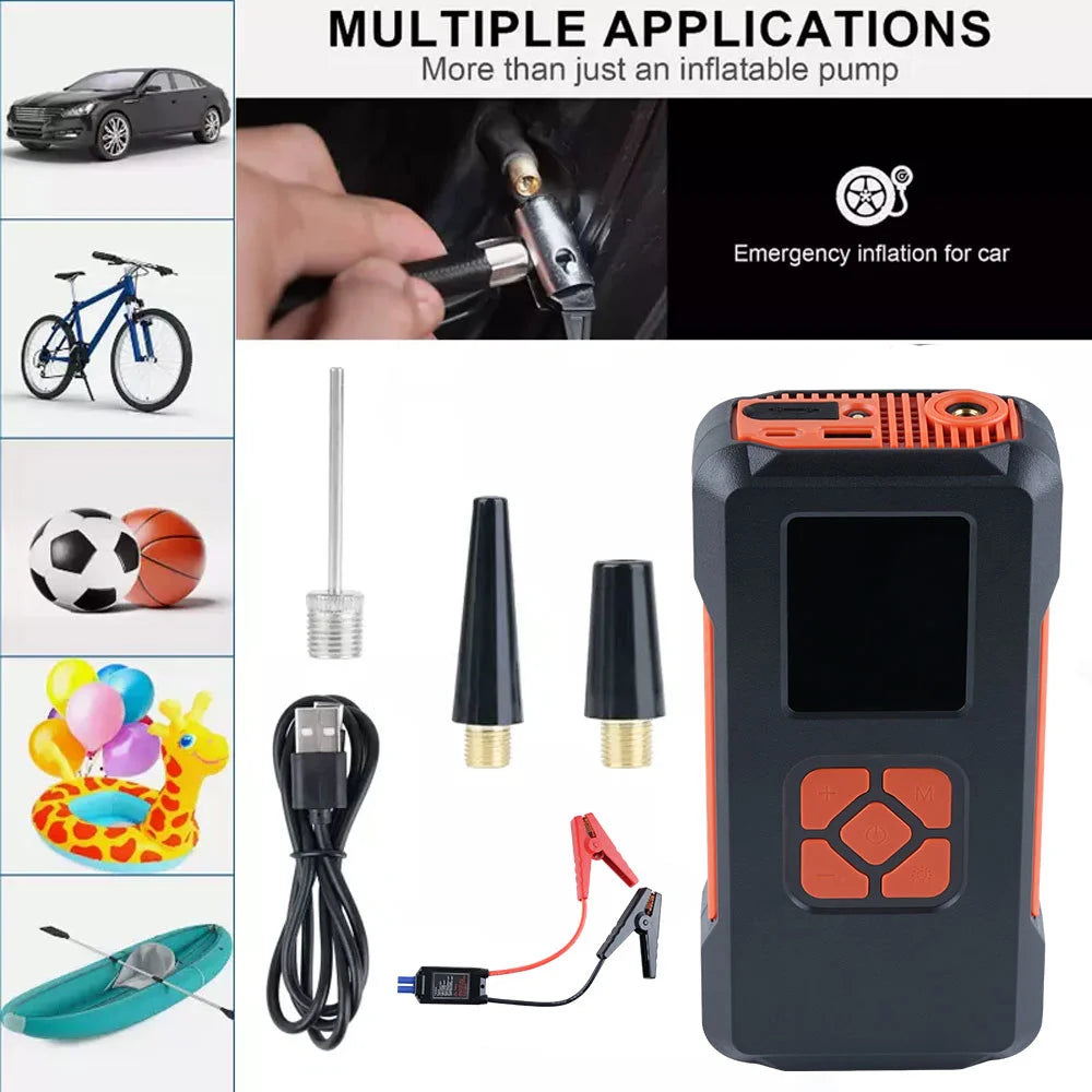 Car jump starter 10000mAh with 150PSI Air Pump Multifunctional Tire Inflator Power Bank Lighting for Car. Click the "More payment options in red colour below to pay securely with credit 💳 or debit card. You can also Buy with GPay