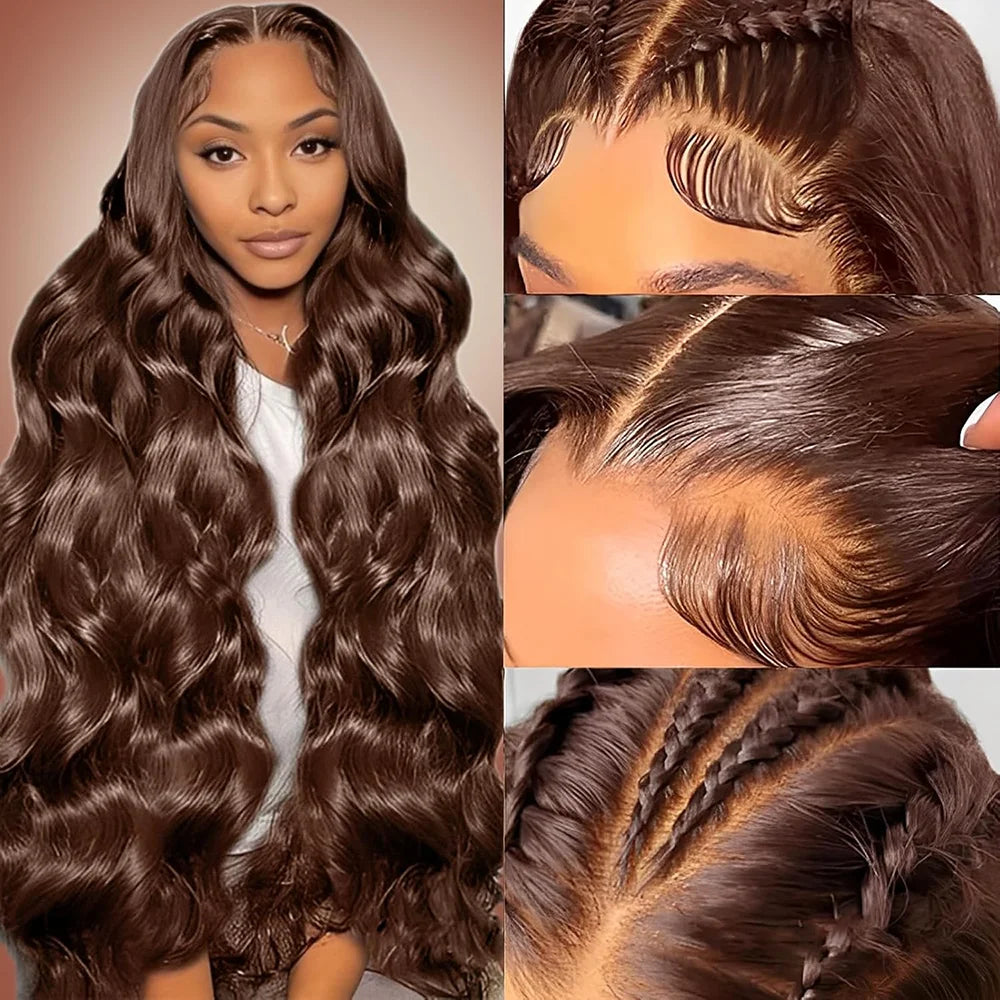 13x4 Chocolate Brown Body Wave Lace Front Wig 40 46 Inch Brazilian Human Hair Wigs Lace Front Wig 13x6 Brown Wig For Women