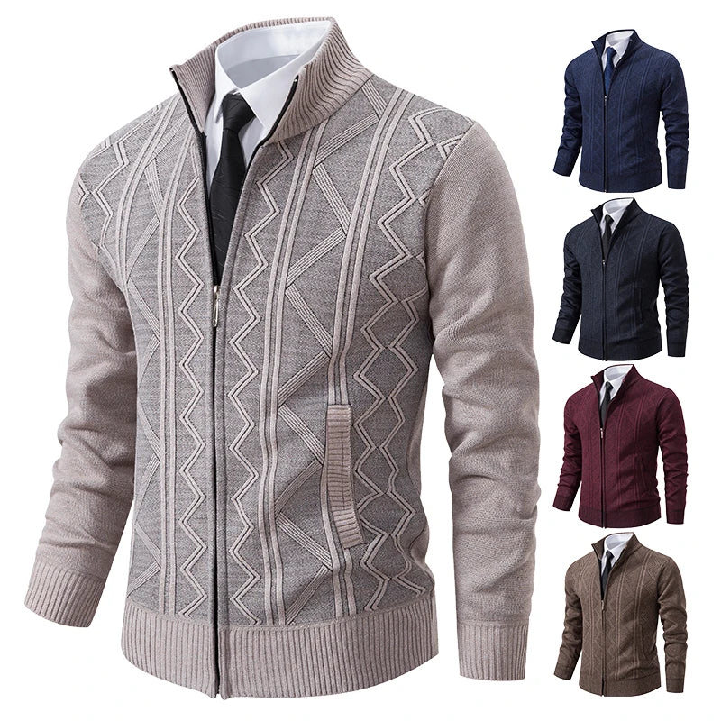 Man Knit Sweater Jacket Fleece Cardigan Amazon Men's Clothes Luxury Brown Jersey Casual Sweatshirts Warm Jumper Korean Coat