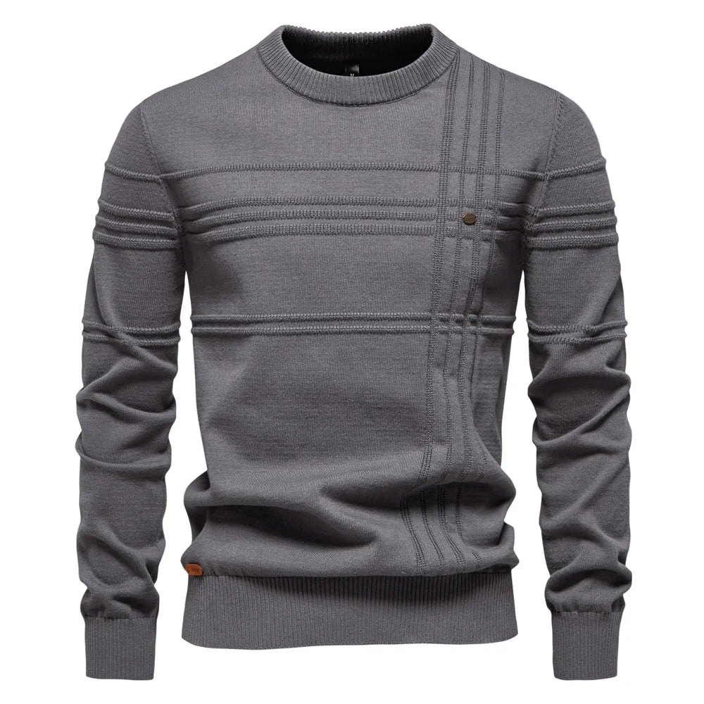 Autumn and Winter New Shi Crewneck Pullover High Quality Fashion Warm Men's Solid Color Sweater Man Clothes