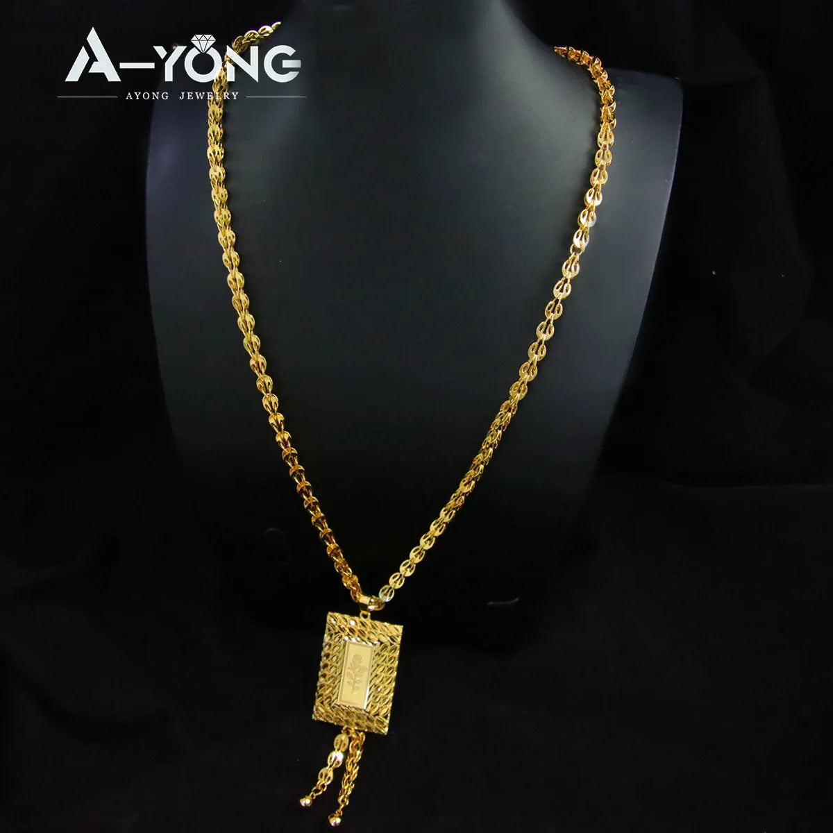 Middle Eastern Muslim Charm Pendant Necklace 21k Gold Plated Dubai Fashion Wedding Neck Chains Algeria Luxury Party Jewelry