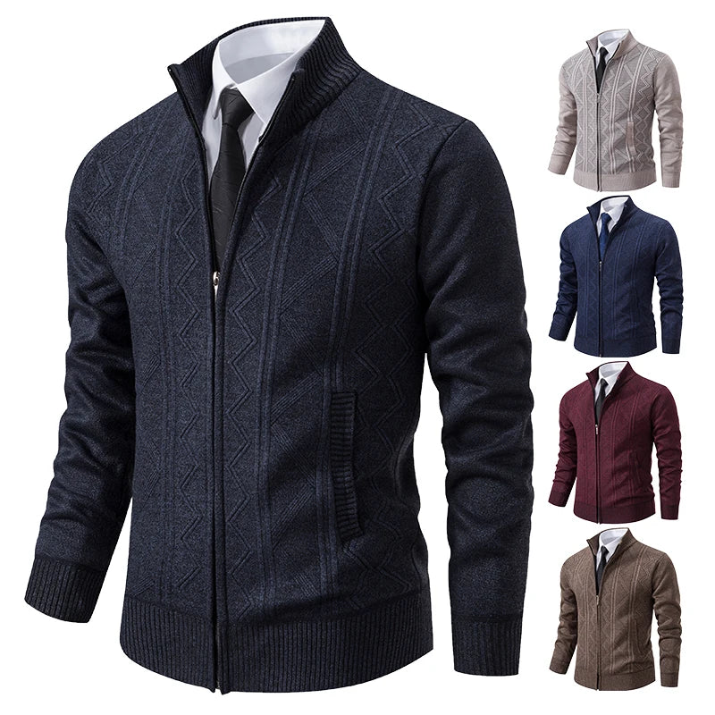 Man Knit Sweater Jacket Fleece Cardigan Amazon Men's Clothes Luxury Brown Jersey Casual Sweatshirts Warm Jumper Korean Coat
