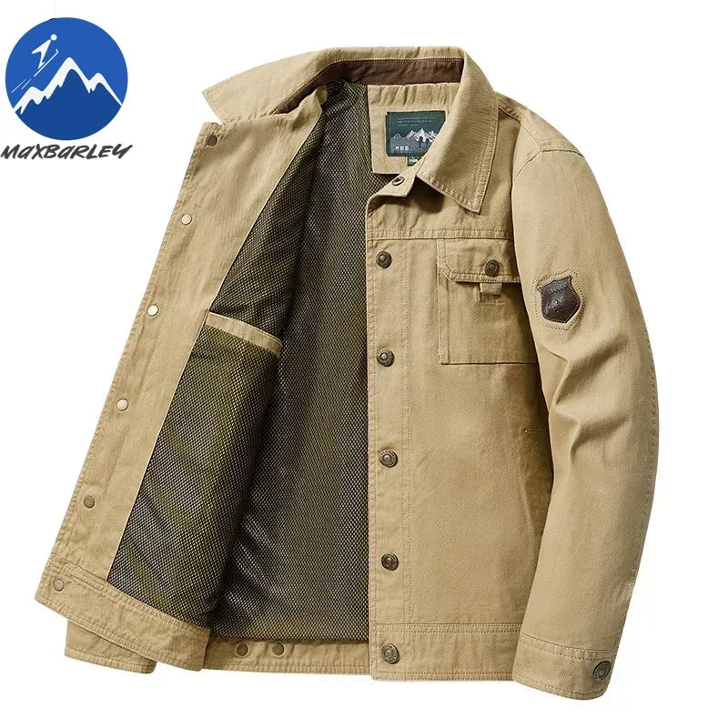 Cargo Jackets 2025 Autumn Men Casual Windbreaker Fashion Working Jacket Coat Male Baseball Jackets Camping Outerwear Man Clothes