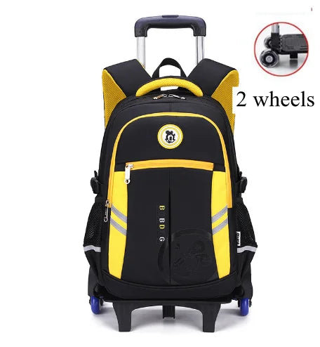 Children School Trolley Bags Wheeled Backpack for boys Schoolbags with wheels Travel Trolley Bags For boys Satchels 6 Wheels
