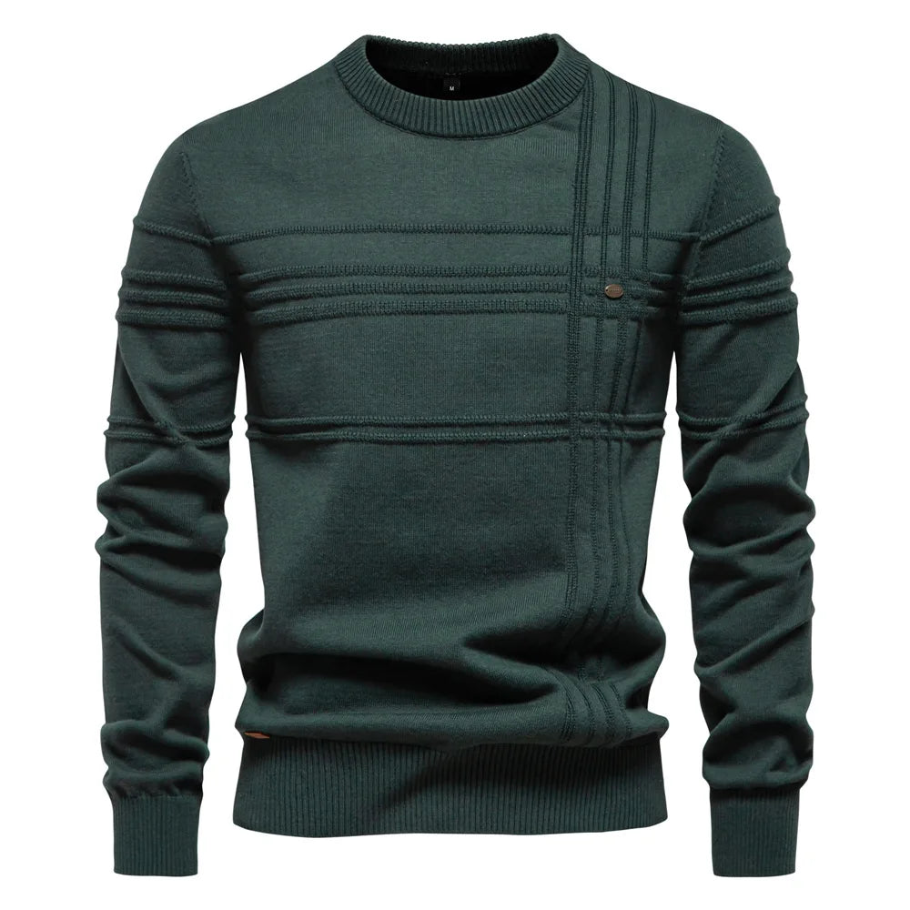Autumn and Winter New Shi Crewneck Pullover High Quality Fashion Warm Men's Solid Color Sweater Man Clothes