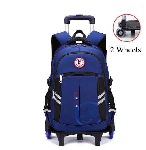 Children School Trolley Bags Wheeled Backpack for boys Schoolbags with wheels Travel Trolley Bags For boys Satchels 6 Wheels