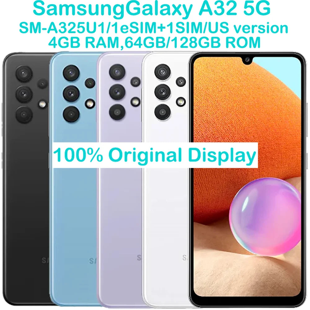 Samsung Galaxy A32 5G A325U Smart Android Phone 6.5-inch 5000mAh quad camera 48MP Snapdragon Samsung US Version OriginalUnlocked. Click "More payment options in red colour below to pay securely with credit/Debit 💳 cards