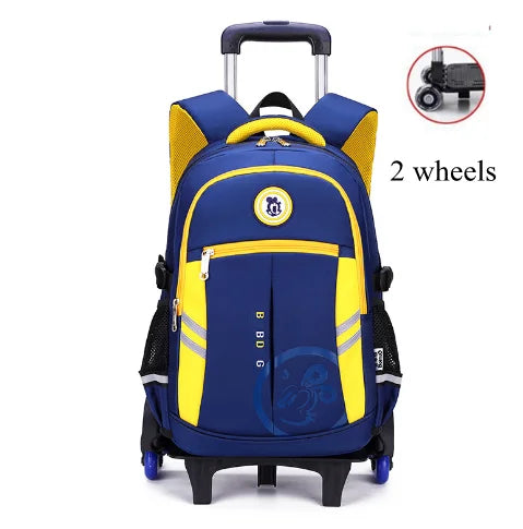 Children School Trolley Bags Wheeled Backpack for boys Schoolbags with wheels Travel Trolley Bags For boys Satchels 6 Wheels