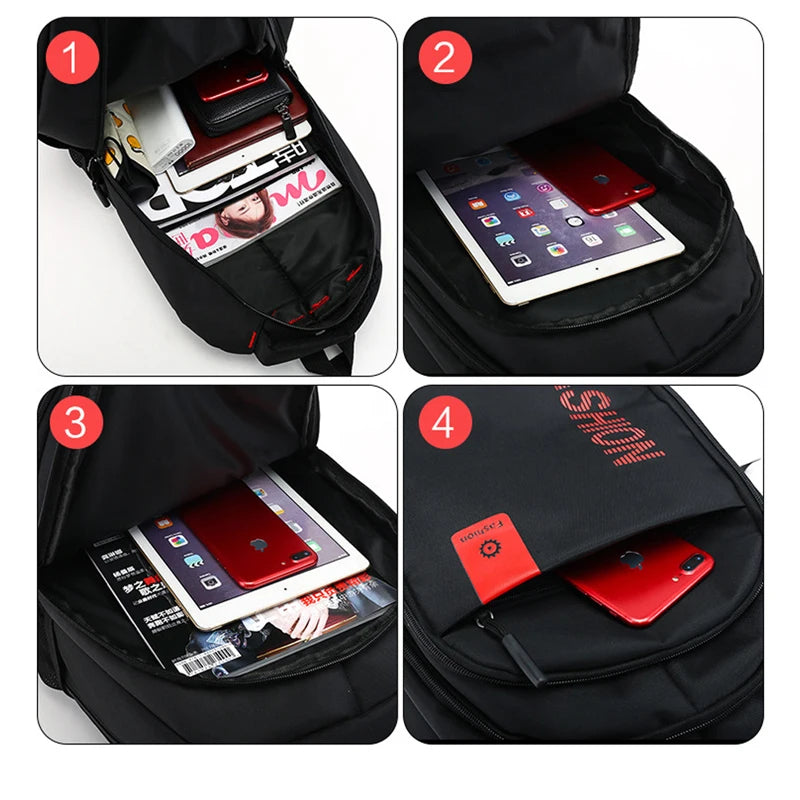 Men Backpack Oxford Cloth  Wear-resistant Splashproof Breathable Shoulder Strap Laptop Bag School Sports Travel  Leisure Bags ﻿