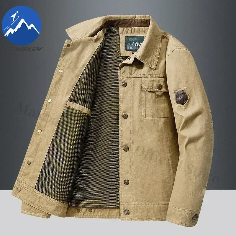Cargo Jackets 2025 Autumn Men Casual Windbreaker Fashion Working Jacket Coat Male Baseball Jackets Camping Outerwear Man Clothes