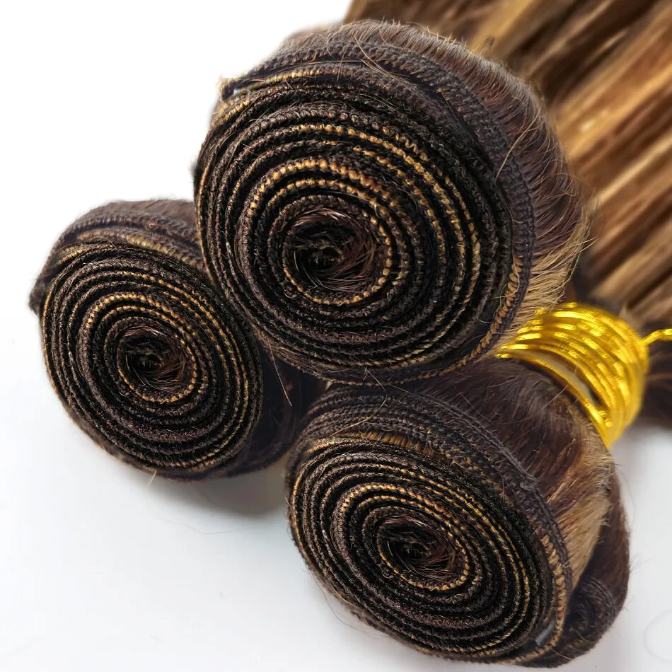 32 Inch P4/27 Straight Bundle Brazilian Hair For Women 100% Human Hair Weaves Highlight Brown Color Hair 1 3 4 Pcs Bundle Deals