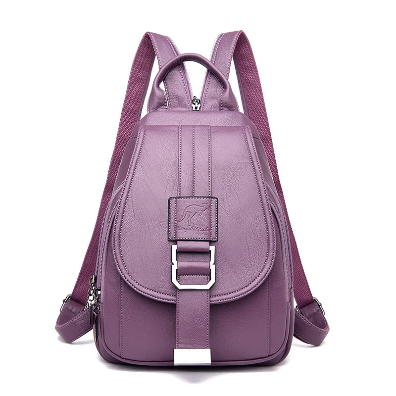 HOT 6 Color Women Backpacks Women's Leather Backpacks Female School Backpack Women Shoulder Bags For Teenage Girls Travel Back