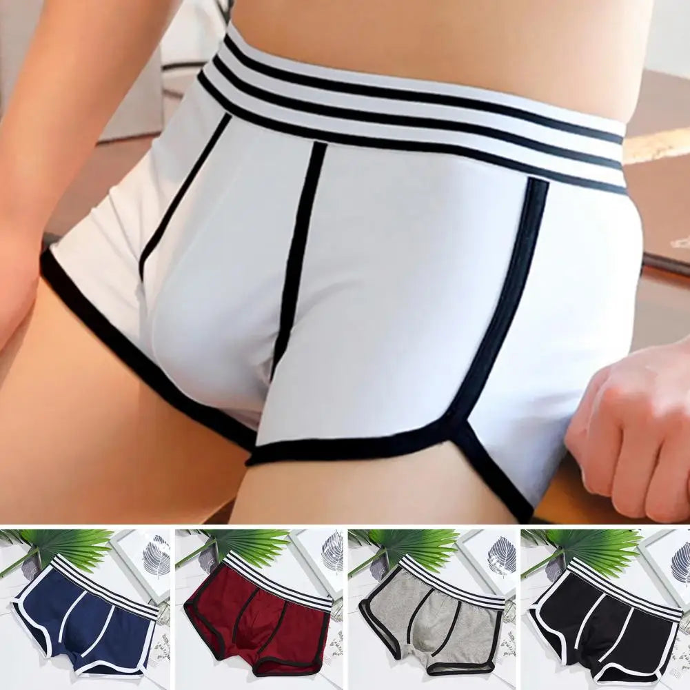 Men Boxers Underwear Soft Breathable U Convex Sweat Absorption Briefs High Elastic Men Underpants Underwear Мужские Трусики