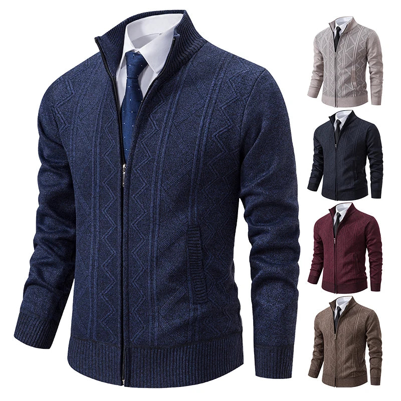 Man Knit Sweater Jacket Fleece Cardigan Amazon Men's Clothes Luxury Brown Jersey Casual Sweatshirts Warm Jumper Korean Coat