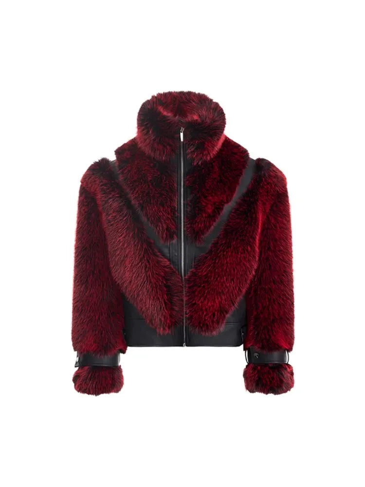 Mauroicardi Autumn Winter Cool Handsome Thick Warm Patchwork Faux Fur Coat Men Luxury Designer Clothes Zip Up Fluffy Jacket 2025