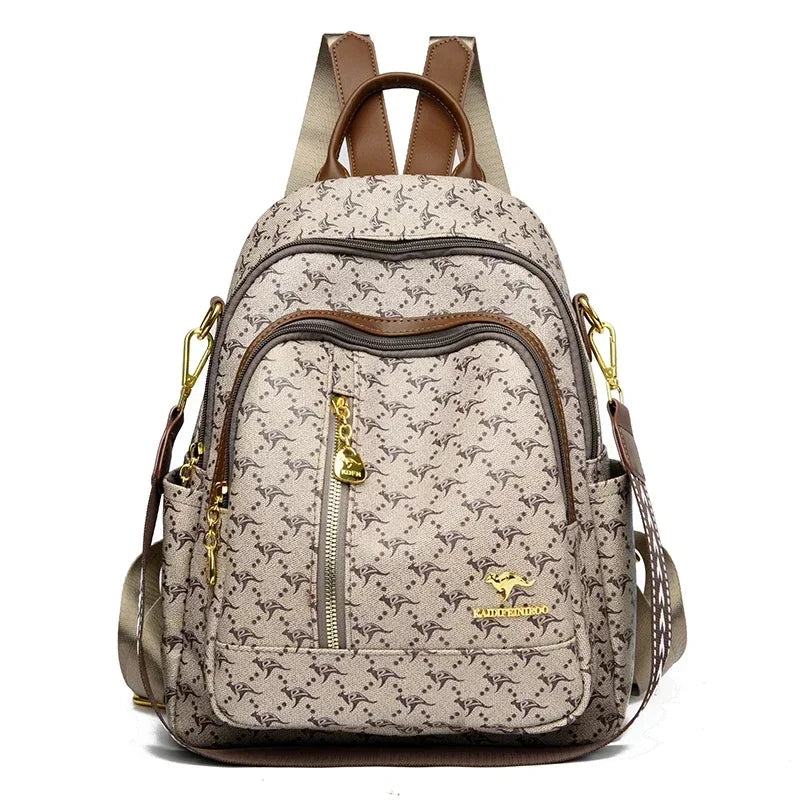 New Classical Fashion High Quality Soft Leather Travel Backpack Women Large Capacity Luxury Shoulder Bags School Bag Backpacks
