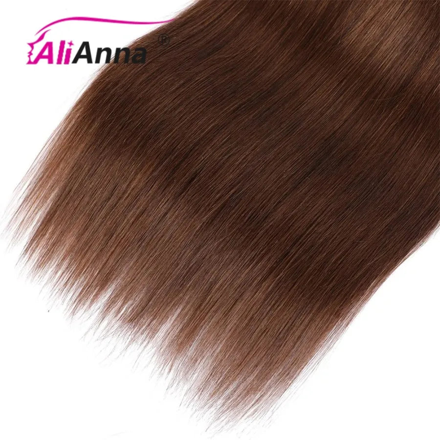Chocolate Brown Bundles Human Hair Straight Human Hair Bundles Raw Hair Bundles #4 Colored Hair Bundles 1/3/4 Bundle Deals