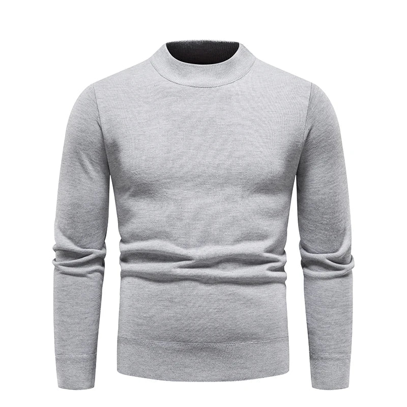 Sweater Men Autumn Winter Jumper Fleece Thickened New Korean Knitwear O-neck Solid White Black Cold Blouse Bottom Shirt Clothes