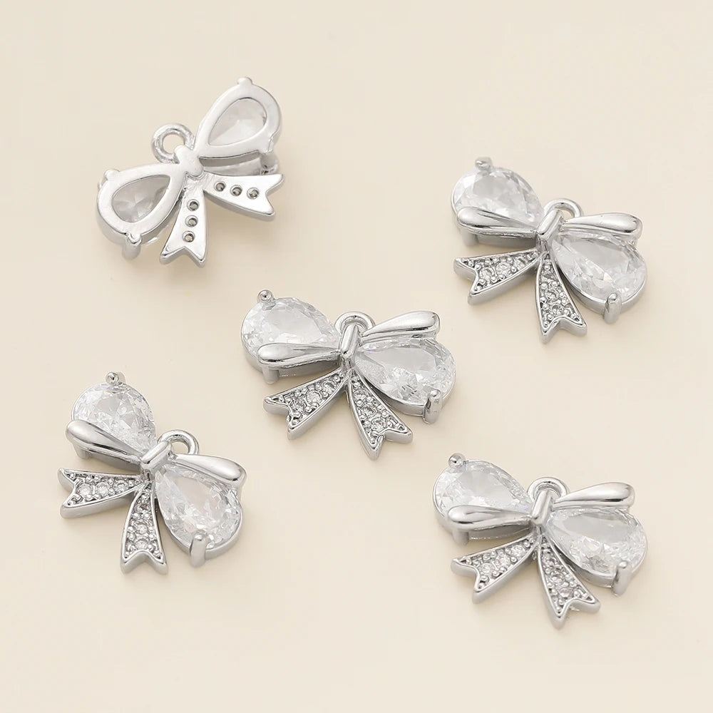 2Pcs/Pack 14/18K Gold Color Plated Butterfly Shape Pendants with Zircon for Necklace Jewelry Making Supplies Accessories