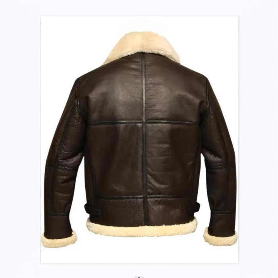 Men Oversized Plus Size Leather Jacket Warm Winter Comfort High Quality Leather Jacket Winter Fur Collar Luxury Fleece Clothes