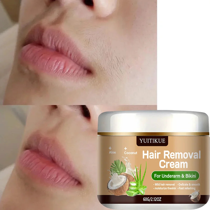 Yuitikue Underarm & Bikini Hair Removal Cream, 60g Aloe & Coconut Infused Hair Remover for Delicate & Smooth Skin, Moisturizing Click on the "More payment options" below in red colour to pay securely with credit/debit 💳