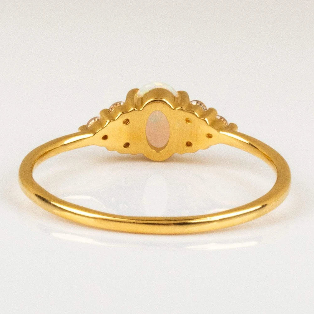 ROXI Anillo Plata S925 Sterling Silver Microinlaid Crystal Opal Women's Wedding Ring 18k Gold Plated Finger Rings 6 7 8 Size