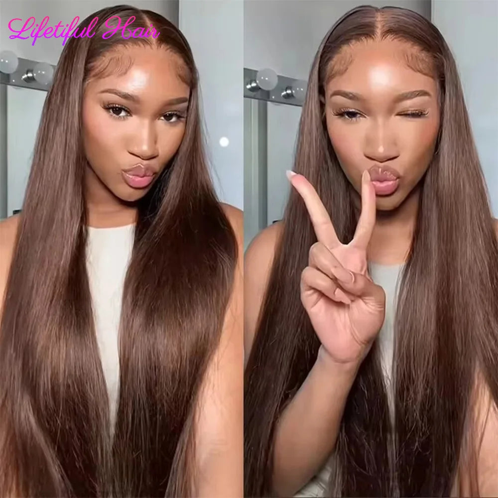 Chocolate Brown Bundles 100% Human Hair Extensions Brazilian Raw Human Hair Bundle Straight Hair Weave Bundles Remy Human Hair