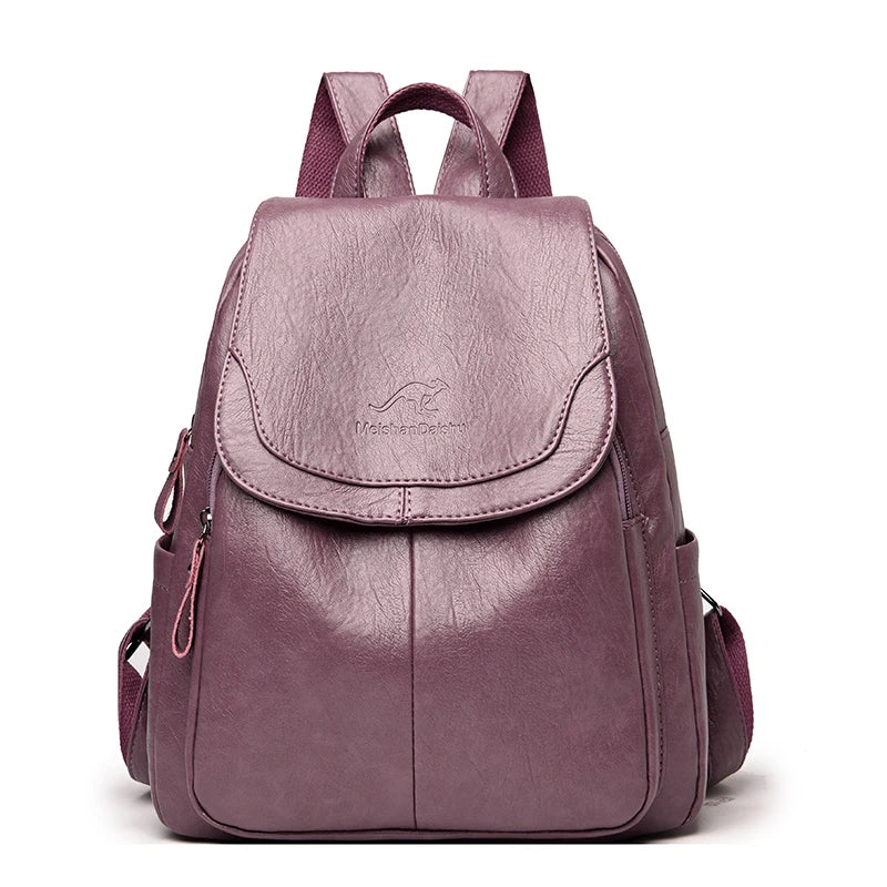 9 Color Women Soft Leather Backpacks Vintage Female Shoulder Bags Sac a Dos Casual Travel Ladies Bagpack Mochilas School Bags