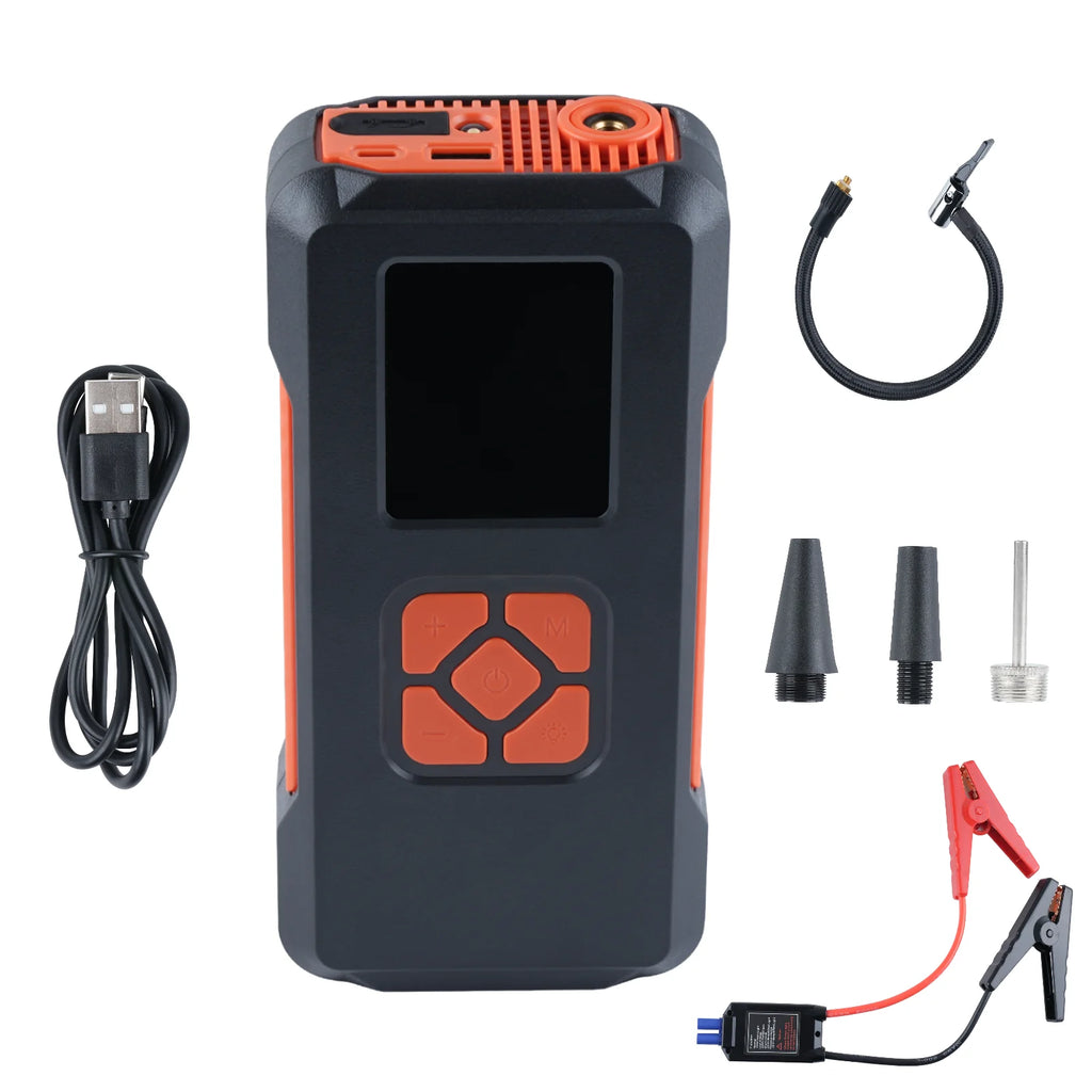 Car jump starter 10000mAh with 150PSI Air Pump Multifunctional Tire Inflator Power Bank Lighting for Car. Click the "More payment options in red colour below to pay securely with credit 💳 or debit card. You can also Buy with GPay