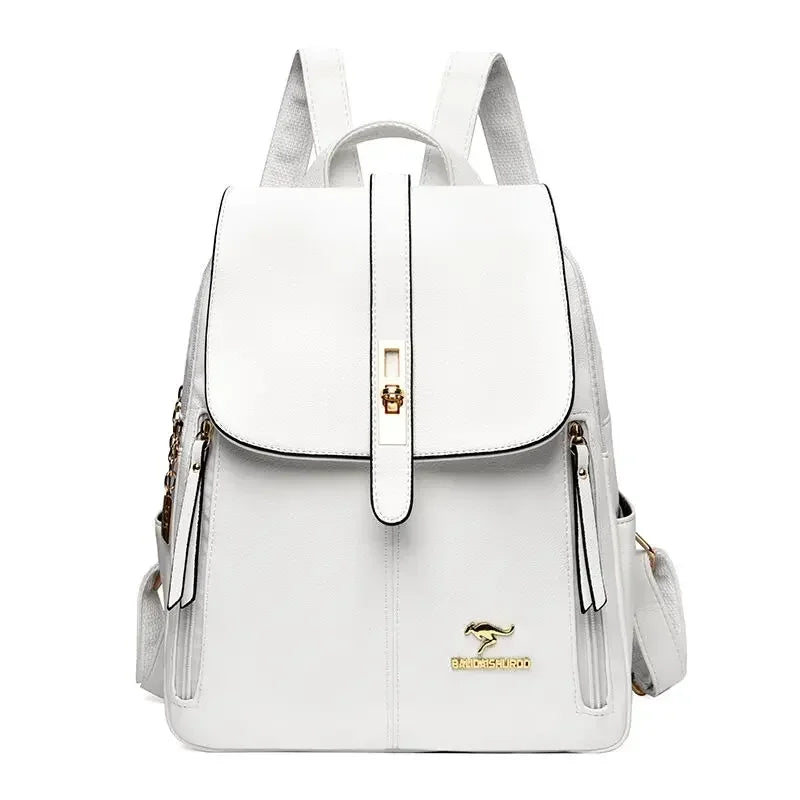 Luxury Women Leather Backpacks for Girls Casual Daypack Black Vintage Backpack School Bags for Girls Rucksack