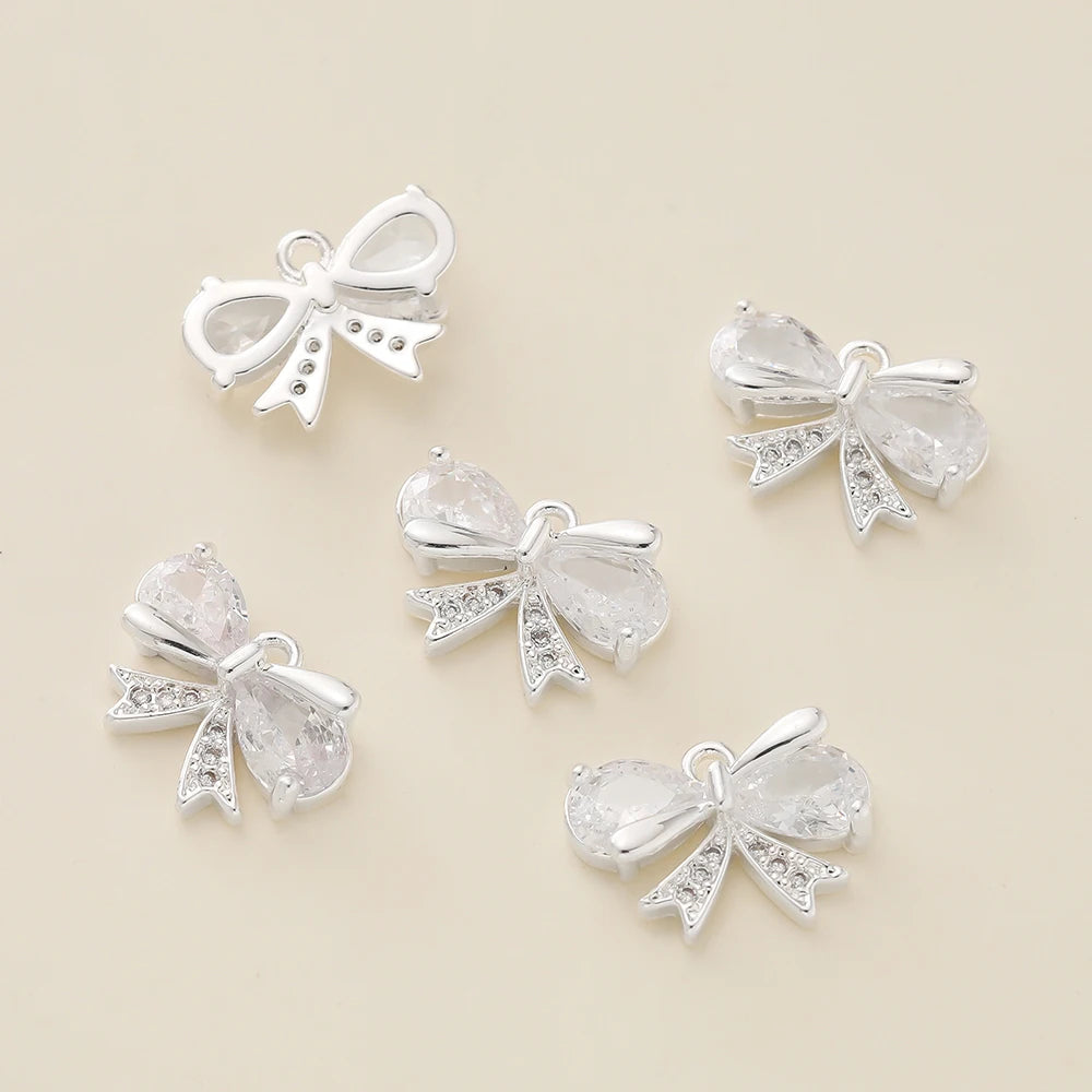 2Pcs/Pack 14/18K Gold Color Plated Butterfly Shape Pendants with Zircon for Necklace Jewelry Making Supplies Accessories