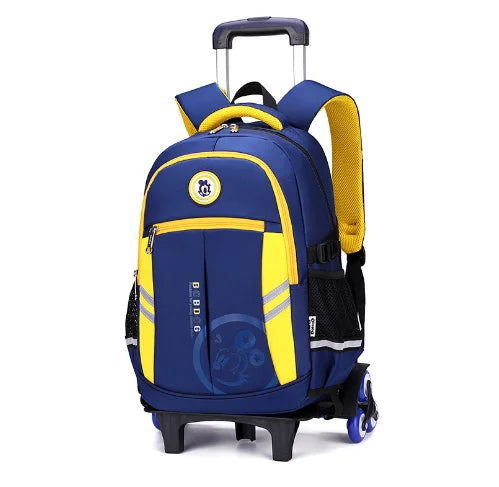 Children School Trolley Bags Wheeled Backpack for boys Schoolbags with wheels Travel Trolley Bags For boys Satchels 6 Wheels