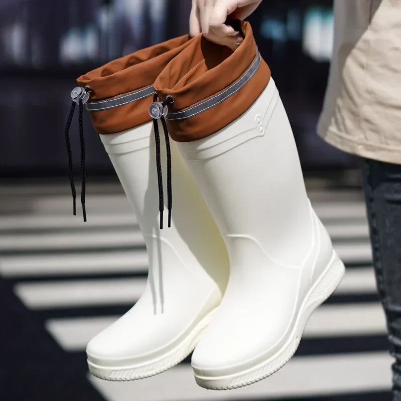 Lady Rain Boots Fashion Non-slip Soft Comfort Waterproof Rain Boots Women Outdoor Hiking School Rainy Days On Foot Camping